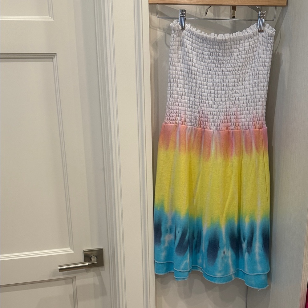 Chaser Strapless White and Tie-Dye Dress